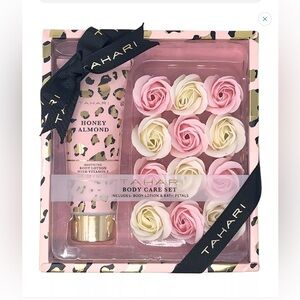 Tahari Body Care Set Body Lotion & soap bath petals Honey Almond